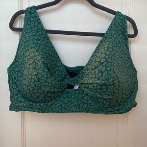 Cacique Teal Leopard Swim Top 44DDD